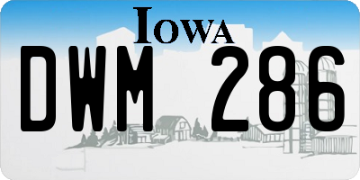 IA license plate DWM286