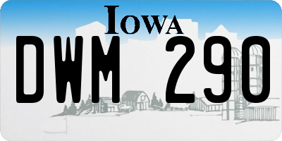 IA license plate DWM290