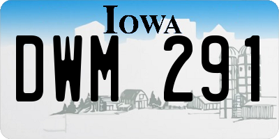 IA license plate DWM291