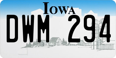 IA license plate DWM294