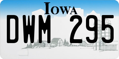 IA license plate DWM295