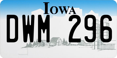 IA license plate DWM296