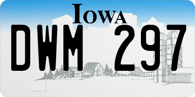IA license plate DWM297