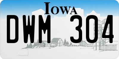 IA license plate DWM304