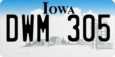 IA license plate DWM305