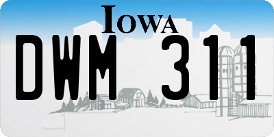 IA license plate DWM311