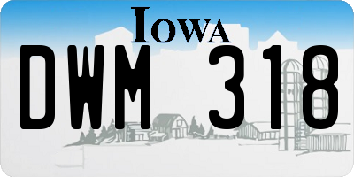 IA license plate DWM318