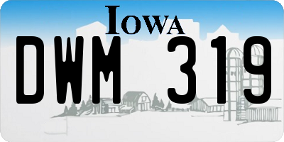IA license plate DWM319
