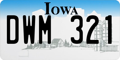 IA license plate DWM321