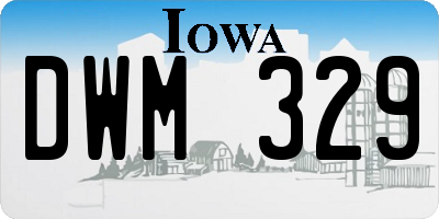 IA license plate DWM329