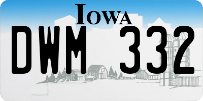 IA license plate DWM332