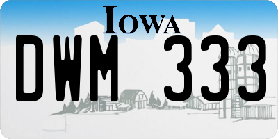 IA license plate DWM333