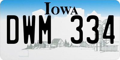 IA license plate DWM334