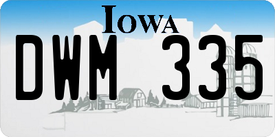 IA license plate DWM335