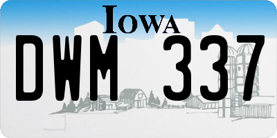 IA license plate DWM337