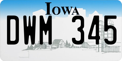 IA license plate DWM345