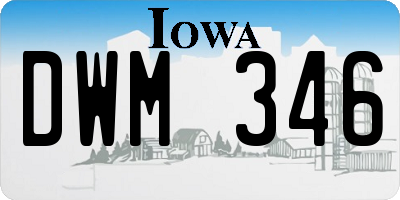 IA license plate DWM346