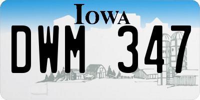 IA license plate DWM347