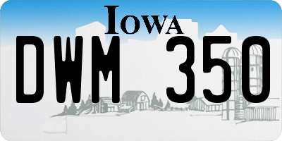 IA license plate DWM350