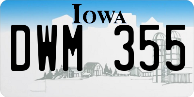 IA license plate DWM355