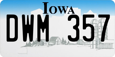 IA license plate DWM357