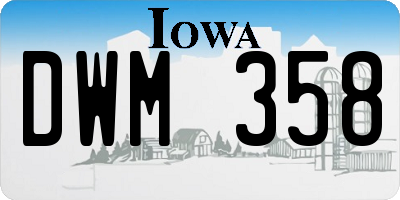 IA license plate DWM358