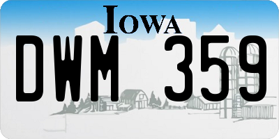 IA license plate DWM359