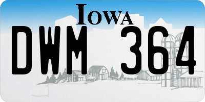 IA license plate DWM364