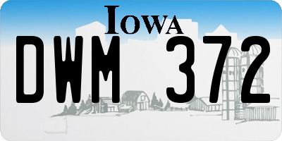IA license plate DWM372