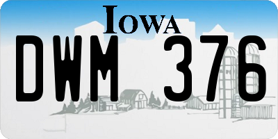 IA license plate DWM376