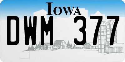 IA license plate DWM377