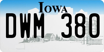 IA license plate DWM380