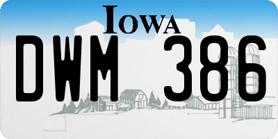 IA license plate DWM386