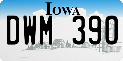 IA license plate DWM390