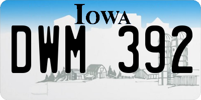 IA license plate DWM392