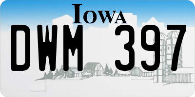 IA license plate DWM397