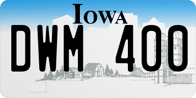 IA license plate DWM400