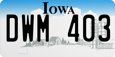 IA license plate DWM403