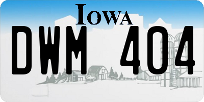 IA license plate DWM404