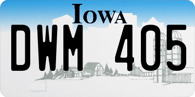 IA license plate DWM405