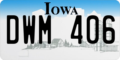 IA license plate DWM406