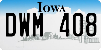 IA license plate DWM408