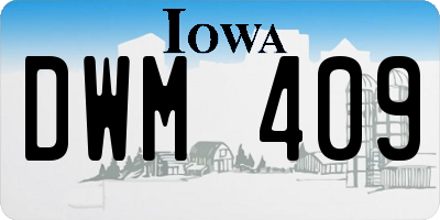 IA license plate DWM409