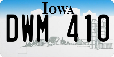 IA license plate DWM410