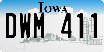 IA license plate DWM411
