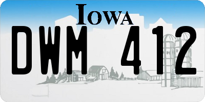 IA license plate DWM412