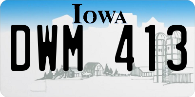 IA license plate DWM413