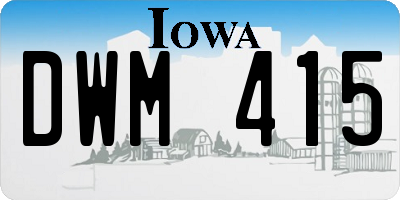 IA license plate DWM415