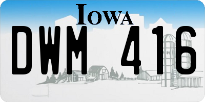 IA license plate DWM416