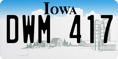 IA license plate DWM417